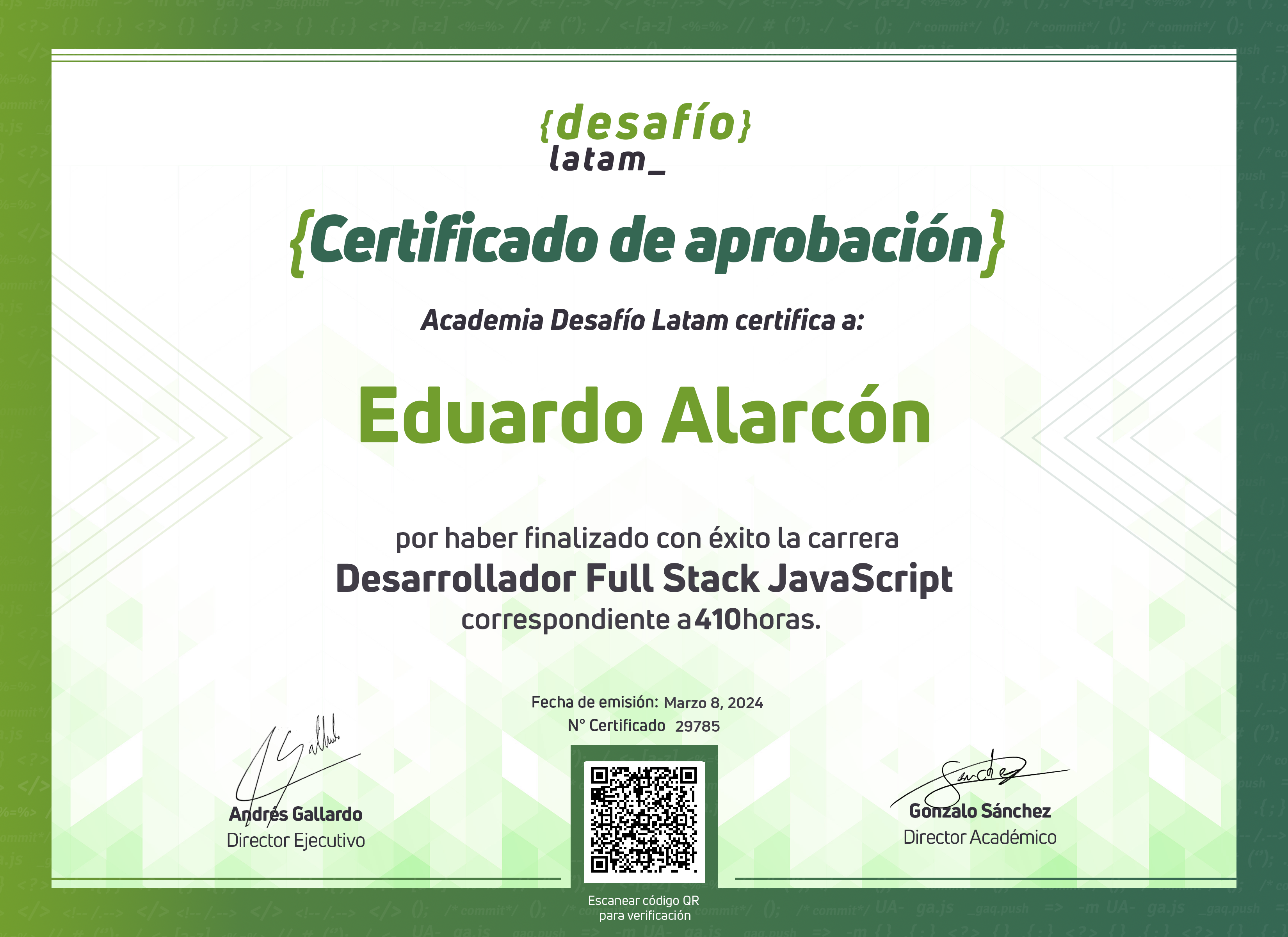 Certificado Carrer